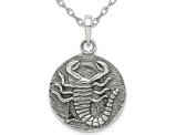 Sterling Silver SCORPIO Charm Zodiac Astrology Pendant Necklace with Chain